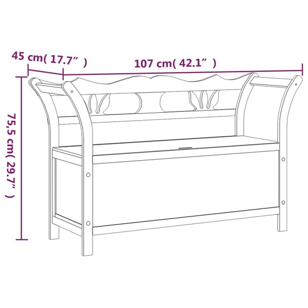 vidaXL Benk hvit 107x45x75,5 cm heltre gran