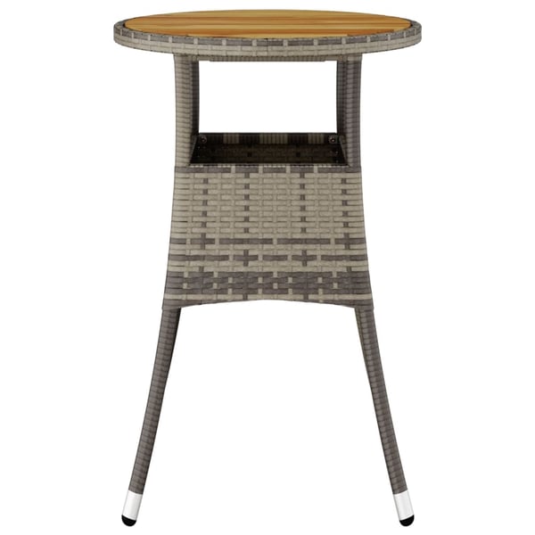 vidaXL Hagebord Ø60x75 cm akasie og polyrotting grå