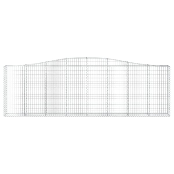 vidaXL buede gabionkurve 7 stk. 400x30x120/140 cm galvaniseret jern