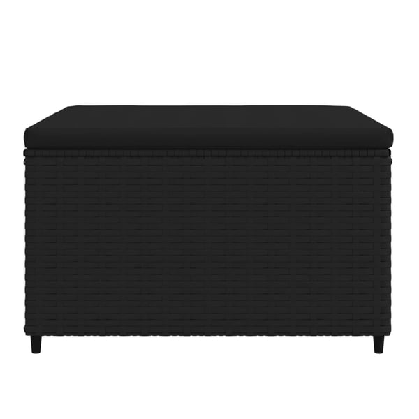 vidaXL fodskamler til have 2 stk. med hynder polyrattan sort