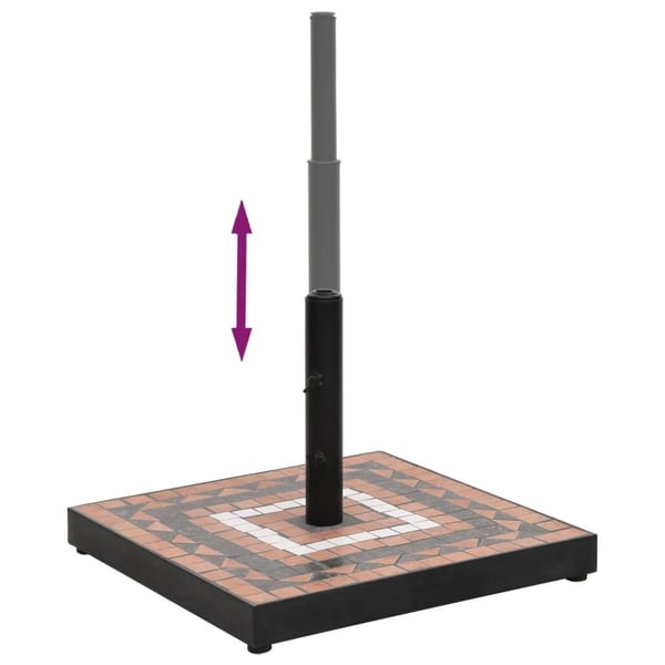 vidaXL Parasollfot terrakotta og hvit firkantet 12 kg