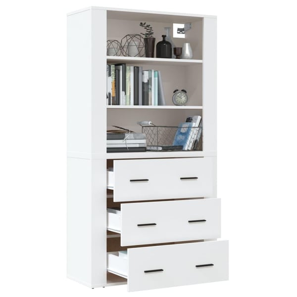 vidaXL Highboard hvit konstruert tre