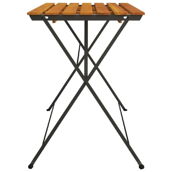 vidaXL Sammenleggbart bistrobord 100x54x71 cm heltre akasie og stål