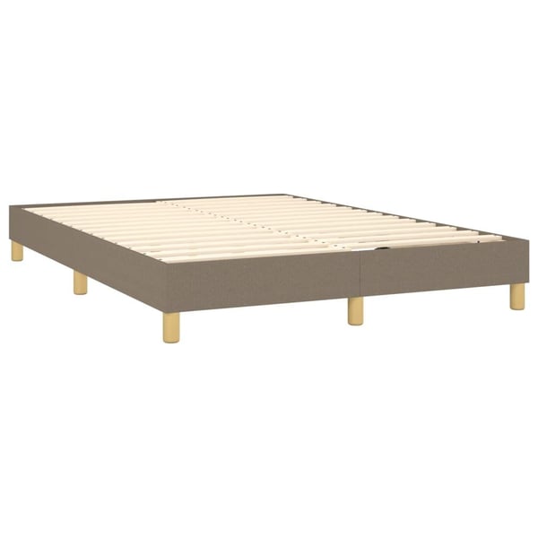 vidaXL kontinentalseng med madras 140x190 cm stof gråbrun