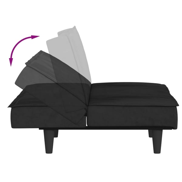vidaXL sovesofa velour sort