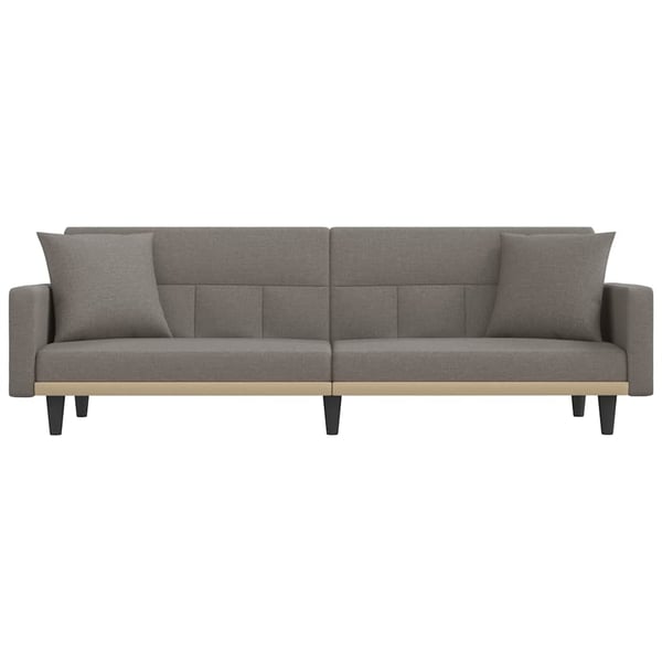 vidaXL sovesofa med hynder stof gråbrun