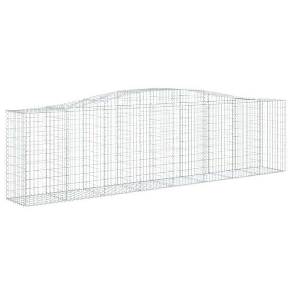 vidaXL Gabionkurver buede 9 stk 400x50x100/120 cm galvanisert jern