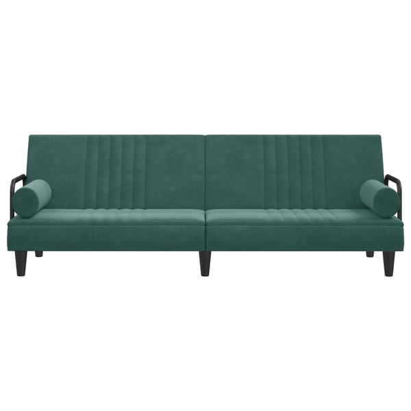 vidaXL sovesofa med armlæn velour mørkegrøn