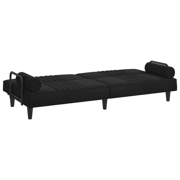 vidaXL sovesofa med armlæn velour sort