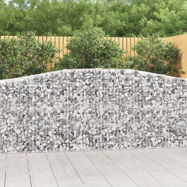 vidaXL Gabionkurver buede 25 stk 400x50x100/120 cm galvanisert jern