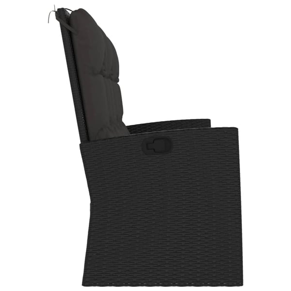 vidaXL havebænk med hynder 173 cm polyrattan sort