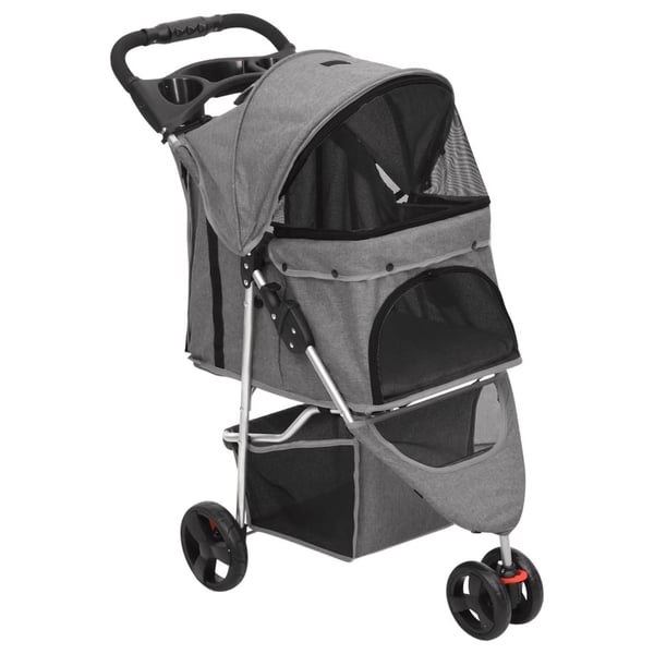 vidaXL foldbar hundeklapvogn 80x46x98 cm oxfordstof grå