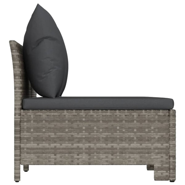 vidaXL loungesæt til haven 3 dele med hynder polyrattan grå