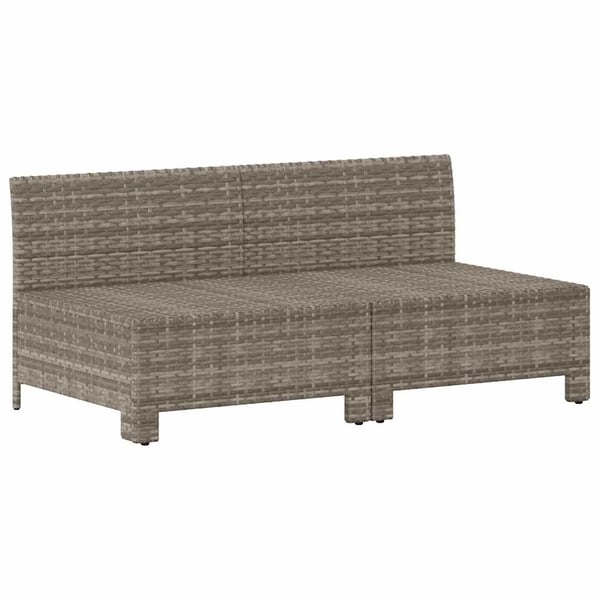 vidaXL 2-personers havesofa med hynde polyrattan grå
