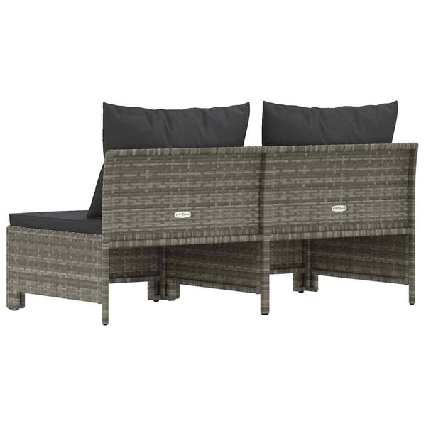 vidaXL 2-personers havesofa med hynde polyrattan grå
