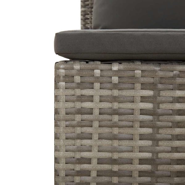 vidaXL 2-personers havesofa med hynde polyrattan grå