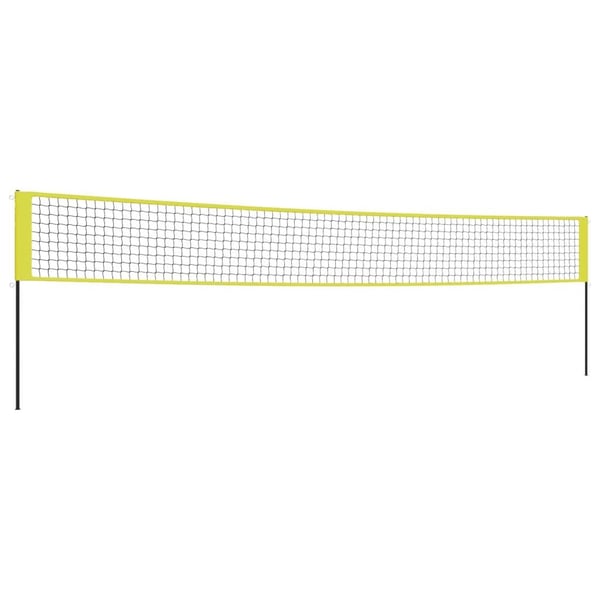 vidaXL Volleyballnett gul og svart 823x244 cm PE stoff
