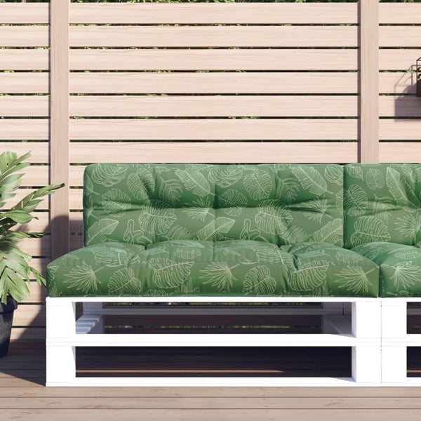 vidaXL pallehynde 120x40x10 cm stof bladmønster