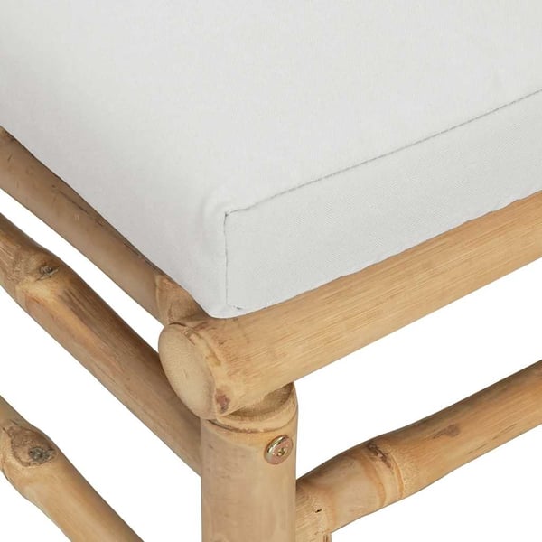 vidaXL midtermodul til havesofa med lysegrå hynder bambus