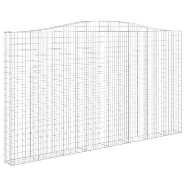 vidaXL Gabionkurver buede 6 stk 400x30x220/240 cm galvanisert jern