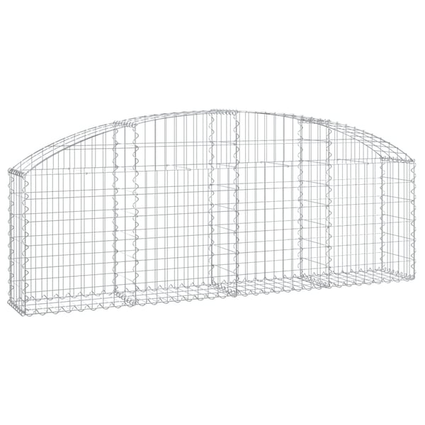 vidaXL Gabionkurv buet 200x30x60/80 cm galvanisert jern