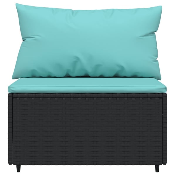 vidaXL midtermoduler til havesofa 2 stk. med hynder polyrattan sort
