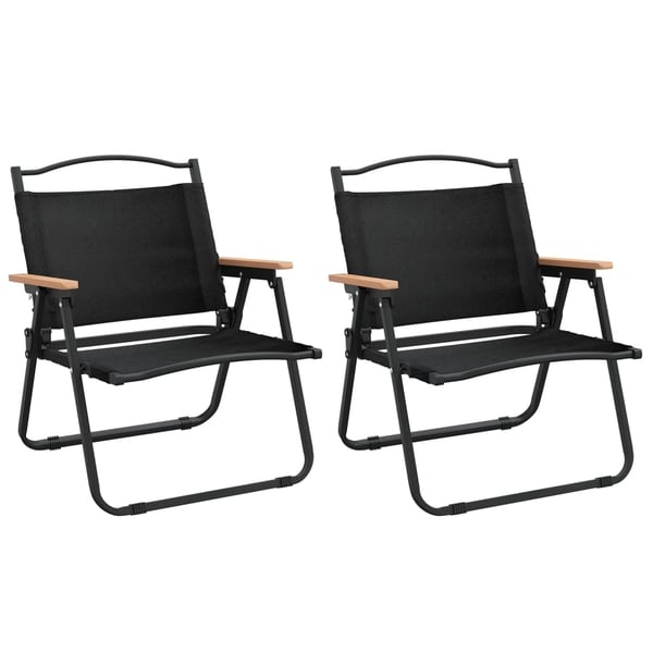 vidaXL Campingstoler 2 stk svart 54x43x59 cm oxfordstoff