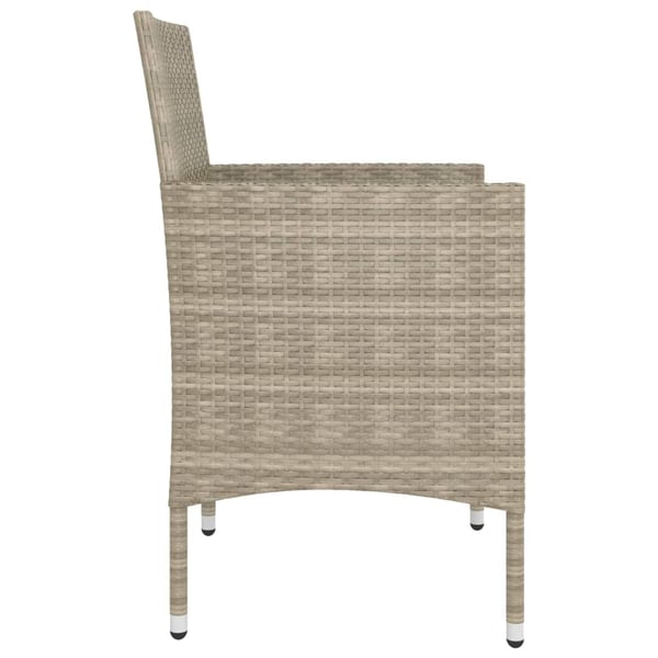 vidaXL havestole med skamler 4 dele polyrattan beige