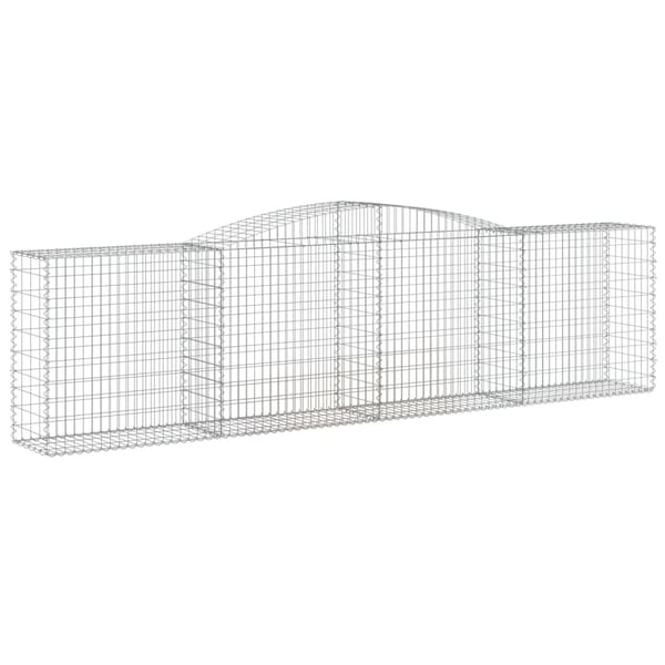 vidaXL Gabionkurv buet 400x50x100/120 cm galvanisert jern