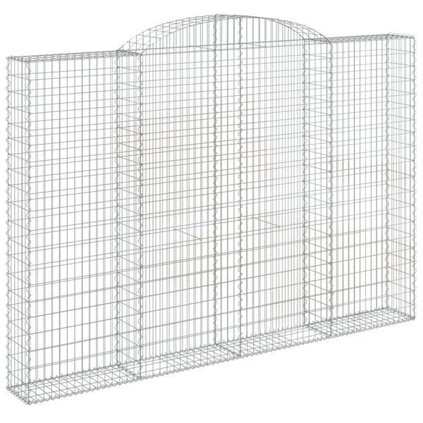 vidaXL Gabionkurv buet 300x30x200/220 cm galvanisert jern
