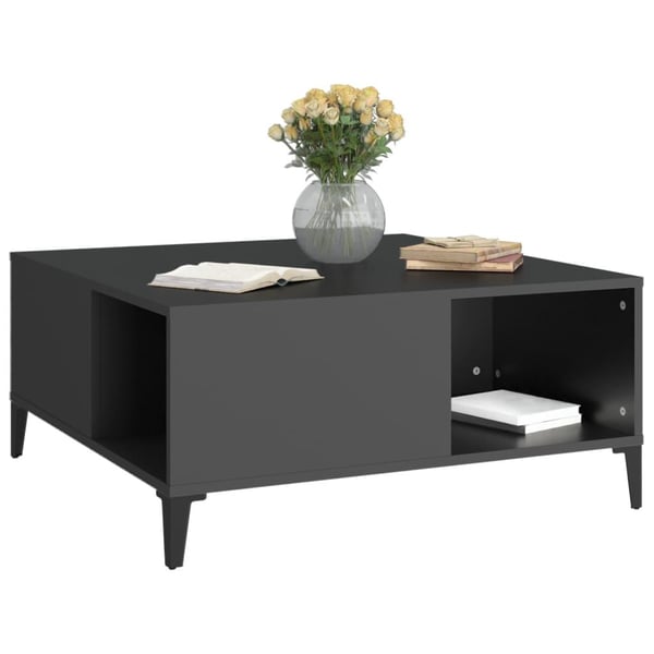 vidaXL sofabord 80x80x36,5 cm konstrueret træ sort
