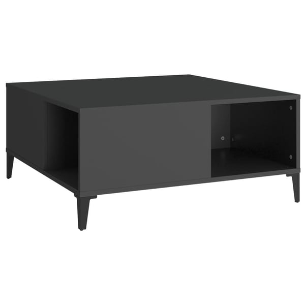 vidaXL sofabord 80x80x36,5 cm konstrueret træ sort
