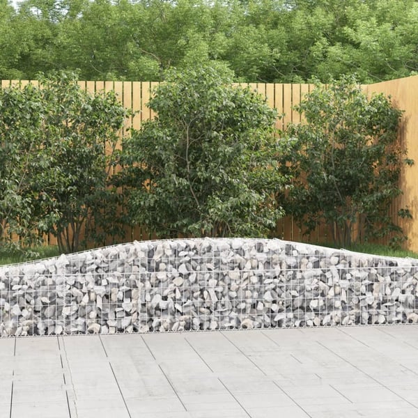 vidaXL buede gabionkurve 25 stk. 400x30x40/60 cm galvaniseret jern