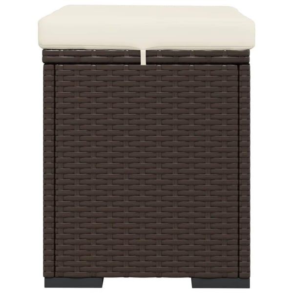 vidaXL Fotpall med kudde brun 40x30x40 cm konstrotting