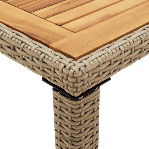 vidaXL Hagebord beige 109x107x74 cm polyrotting og heltre akasie