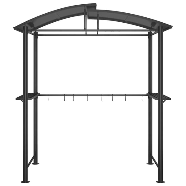 vidaXL Grilltelt med sidehyller antrasitt 210x114x230 cm stål