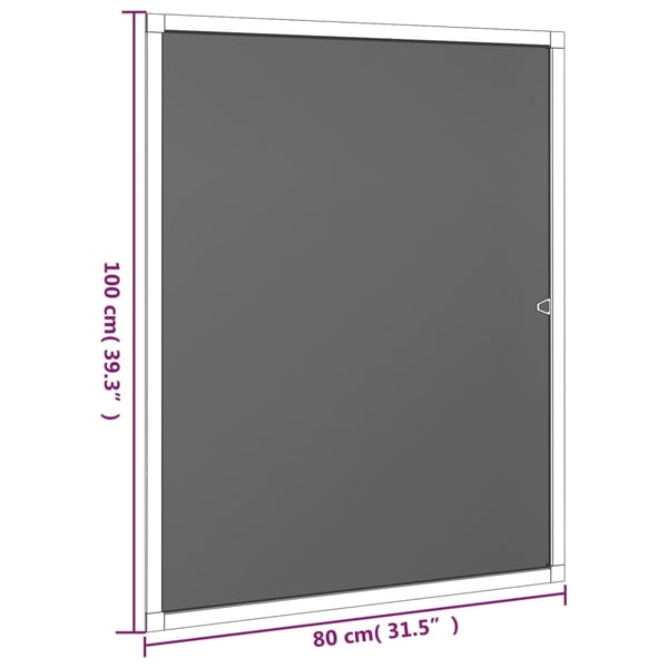vidaXL Insektskjerm for vindu hvit 80x100 cm