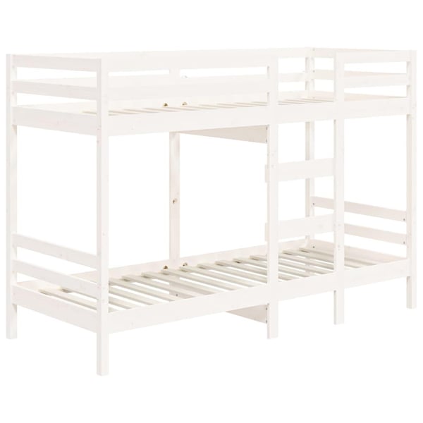 vidaXL Køyeseng hvit 75x190 cm heltre furu