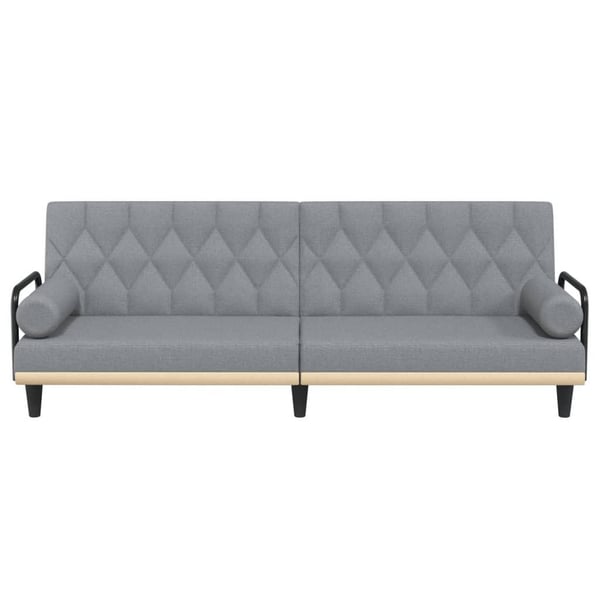 vidaXL sovesofa med armlæn stof lysegrå