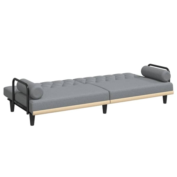 vidaXL sovesofa med armlæn stof lysegrå