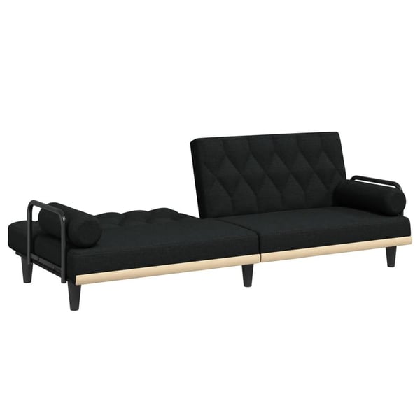 vidaXL sovesofa med armlæn stof sort