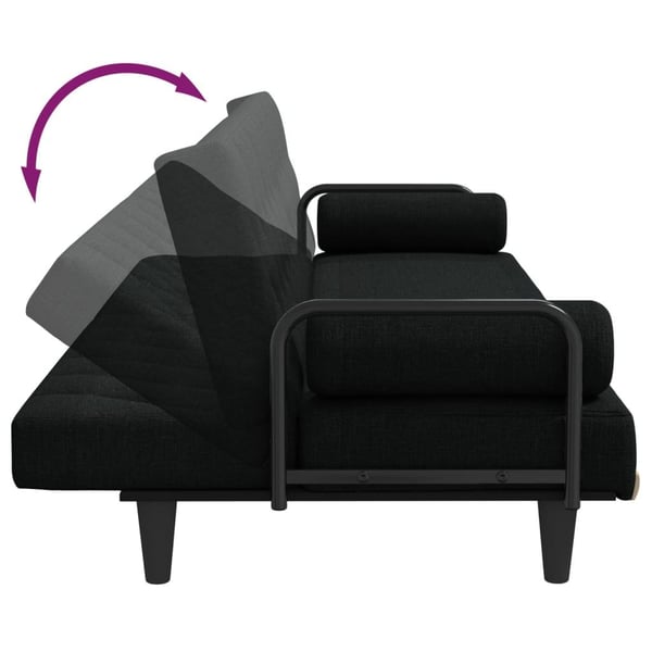 vidaXL sovesofa med armlæn stof sort