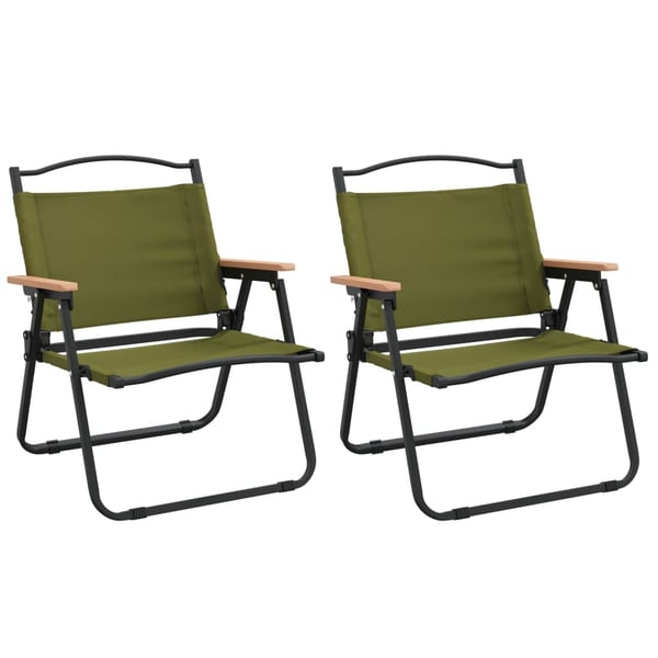 vidaXL Retkituolit 2 kpl vihreä 54x43x59 cm Oxford kangas