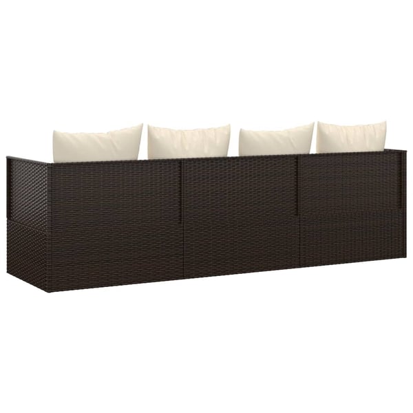 vidaXL udendørs loungesofa med hynder polyrattan brun