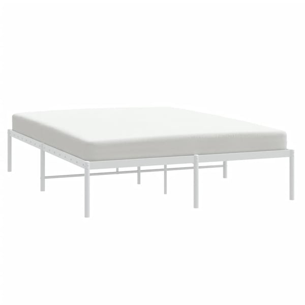 vidaXL Sengeramme i metall hvit 140x190 cm