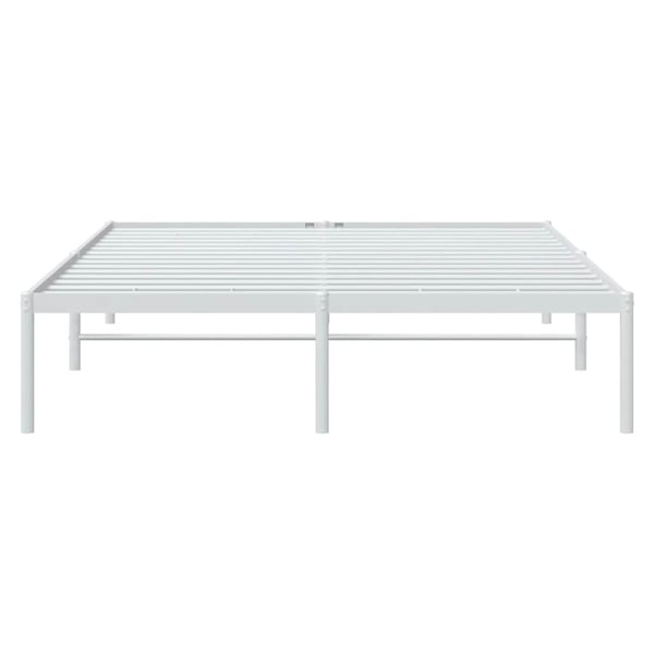 vidaXL Sengeramme i metall hvit 140x190 cm