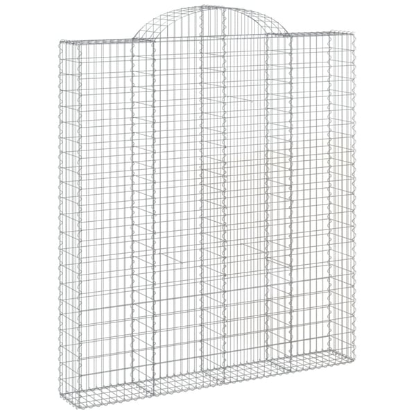 vidaXL Gabionkurv buet 200x30x220/240 cm galvanisert jern