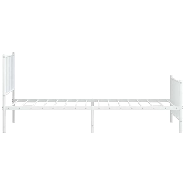 vidaXL Sengeramme i metall med hode- og fotgavl hvit 100x200 cm