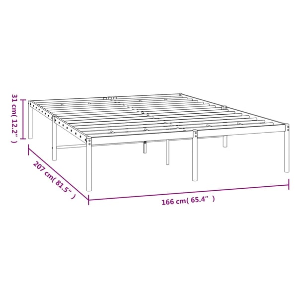vidaXL Sengeramme i metall hvit 160x200 cm