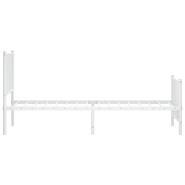 vidaXL Sengeramme i metall med hode- og fotgavl hvit 80x200 cm